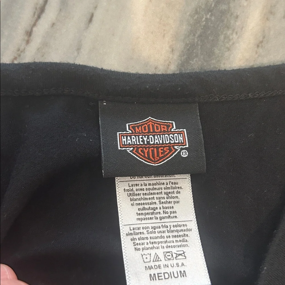 Harley-Davidson like new sexy Women's Black and Burgundy Tank Top M sleeveless - Picture 4 of 6